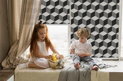 Unutarnja rolo zavjesa za prozor 3D kocke