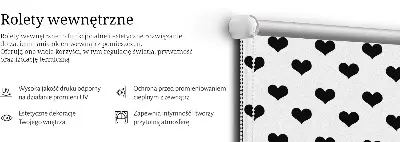 Rolo zavjesa za prozor Crna srca