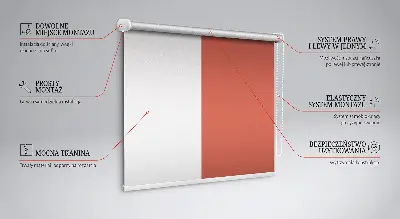 Rolo zavjesa za balkonska vrata Crvena