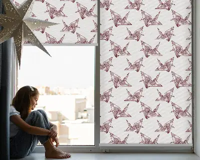 Unutarnja rolo zavjesa za prozor Origami labudovi