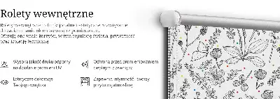 Platnena rolo zavjesa Nacrtane biljke