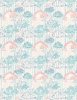 Unutarnja prozorska rolo zavjesa Šareni oblaci s uzorcima