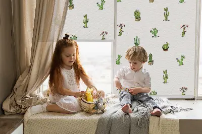 Platnena rolo zavjesa Kaktusi