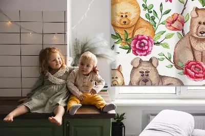 Unutarnja rolo zavjesa Psi među cvijećem