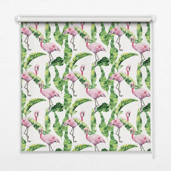 Rolo zavjesa za balkonska vrata Flamingosi po lišću