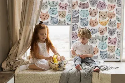 Unutarnja prozorska rolo zavjesa Šarena mačja lica