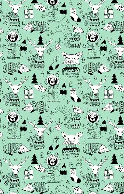Platnena rolo zavjesa Zimske životinje