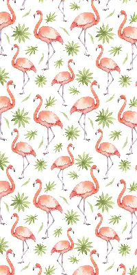 Platnena rolo zavjesa Flamingo i lišće