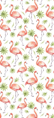 Platnena rolo zavjesa Flamingo i lišće