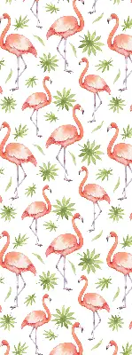 Platnena rolo zavjesa Flamingo i lišće