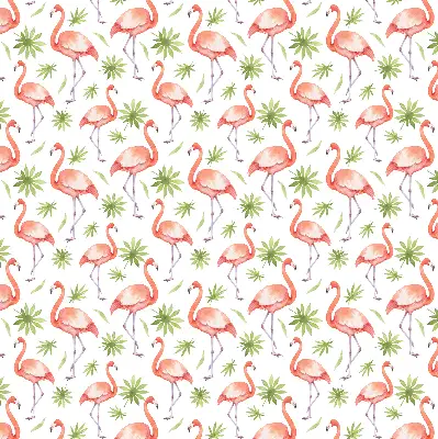 Platnena rolo zavjesa Flamingo i lišće