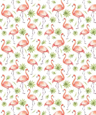 Platnena rolo zavjesa Flamingo i lišće