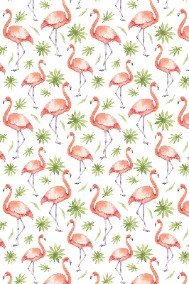 Platnena rolo zavjesa Flamingo i lišće