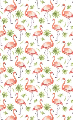 Platnena rolo zavjesa Flamingo i lišće