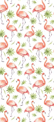 Platnena rolo zavjesa Flamingo i lišće