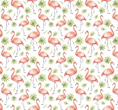 Platnena rolo zavjesa Flamingo i lišće