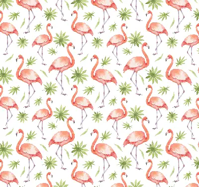 Platnena rolo zavjesa Flamingo i lišće