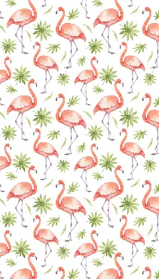Platnena rolo zavjesa Flamingo i lišće