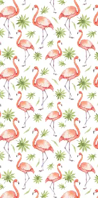 Platnena rolo zavjesa Flamingo i lišće