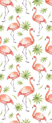 Platnena rolo zavjesa Flamingo i lišće