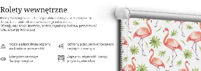 Platnena rolo zavjesa Flamingo i lišće