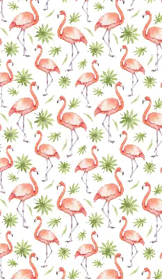 Platnena rolo zavjesa Flamingo i lišće