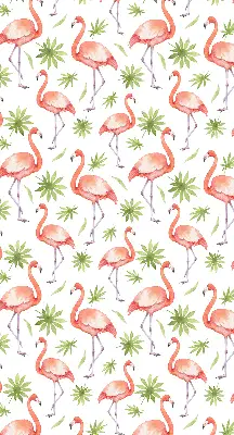 Platnena rolo zavjesa Flamingo i lišće
