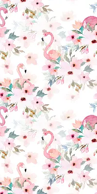 Unutarnja prozorska rolo zavjesa Flamingosi među cvijećem
