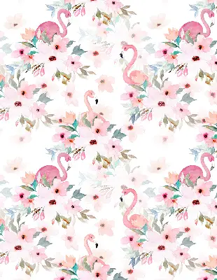 Unutarnja prozorska rolo zavjesa Flamingosi među cvijećem