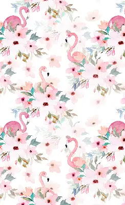 Unutarnja prozorska rolo zavjesa Flamingosi među cvijećem
