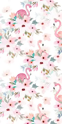 Unutarnja prozorska rolo zavjesa Flamingosi među cvijećem