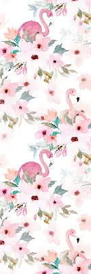 Unutarnja prozorska rolo zavjesa Flamingosi među cvijećem