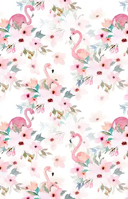 Unutarnja prozorska rolo zavjesa Flamingosi među cvijećem