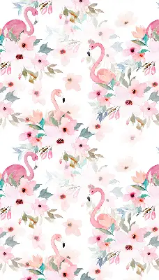 Unutarnja prozorska rolo zavjesa Flamingosi među cvijećem