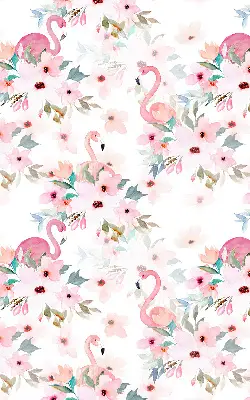 Unutarnja prozorska rolo zavjesa Flamingosi među cvijećem