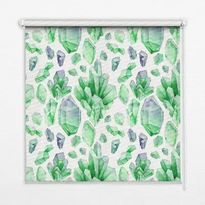 Platnena rolo zavjesa Zeleni kristali