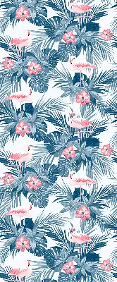 Rolo zavjesa za balkonska vrata Tropske biljke i flamingosi