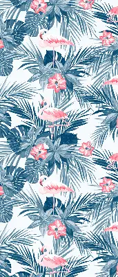 Rolo zavjesa za balkonska vrata Tropske biljke i flamingosi