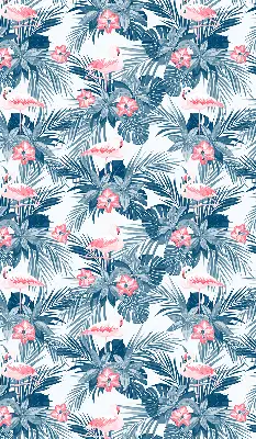 Rolo zavjesa za balkonska vrata Tropske biljke i flamingosi