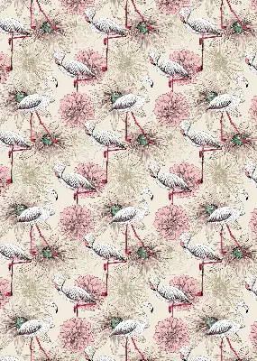 Rolo zavjesa za prozor Bijeli flamingosi