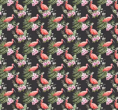 Platnena rolo zavjesa Flamingosi na biljkama