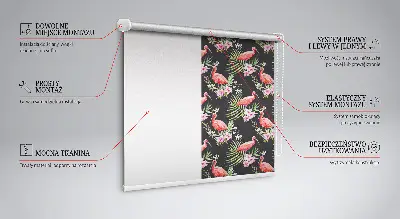 Platnena rolo zavjesa Flamingosi na biljkama