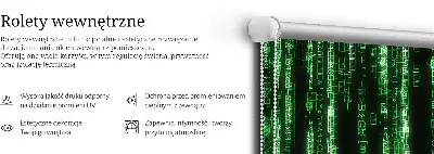Unutarnja rolo zavjesa za prozor Zelene šifre