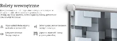 Rolo zavjesa za prozor Sivi 3D kvadrati