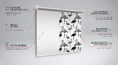 Rolo zavjesa za balkonska vrata Crni flamingosi