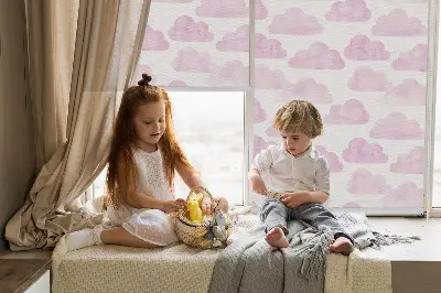 Platnena rolo zavjesa Ružičasti oblaci