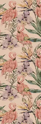 Unutarnja rolo zavjesa za prozor Flamingosi i cvijeće
