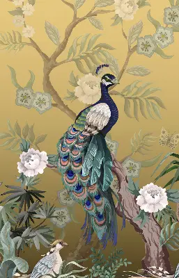 Rolo zavjesa za balkonska vrata Paun na drvetu