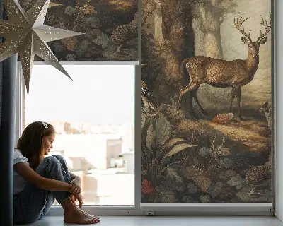 Unutarnja rolo zavjesa za prozor Životinje u šumi
