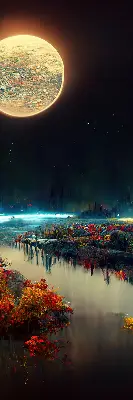 Unutarnja rolo zavjesa za prozor Rijeka na mjesečini